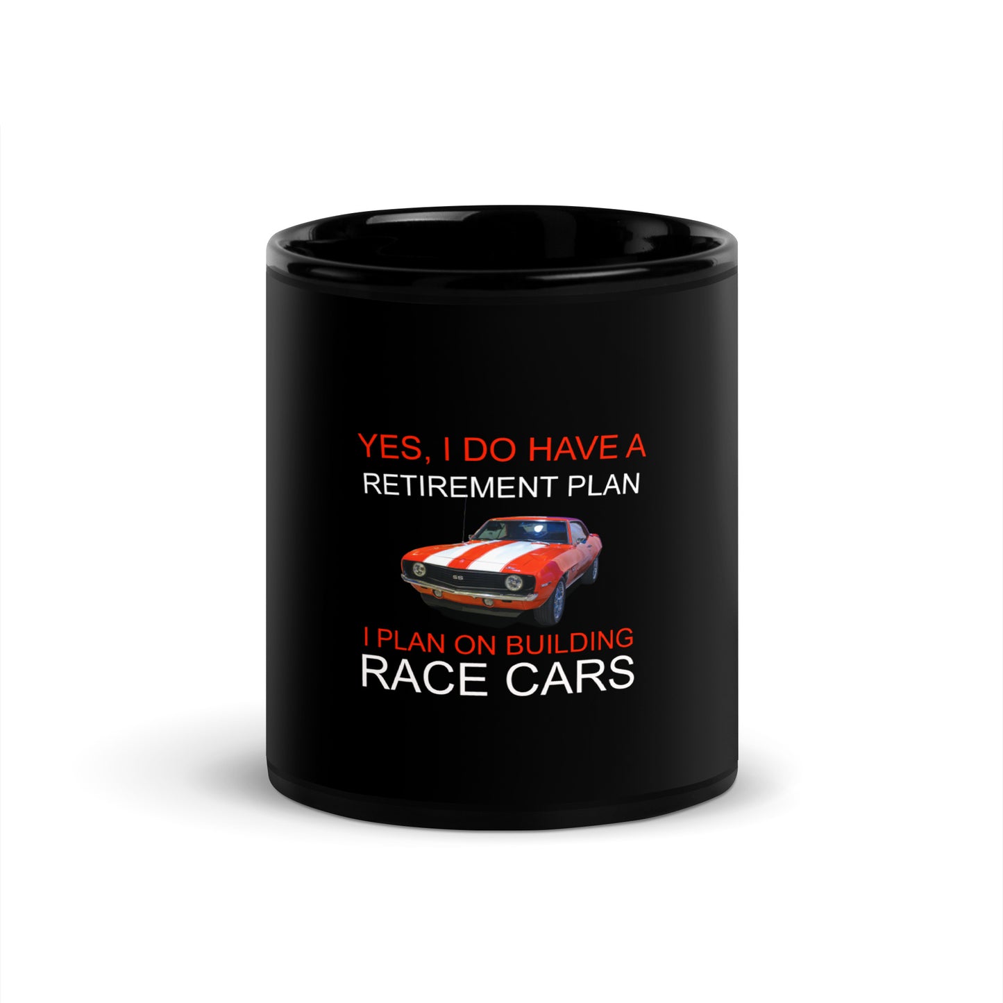 Building Race Car Black Glossy Mug