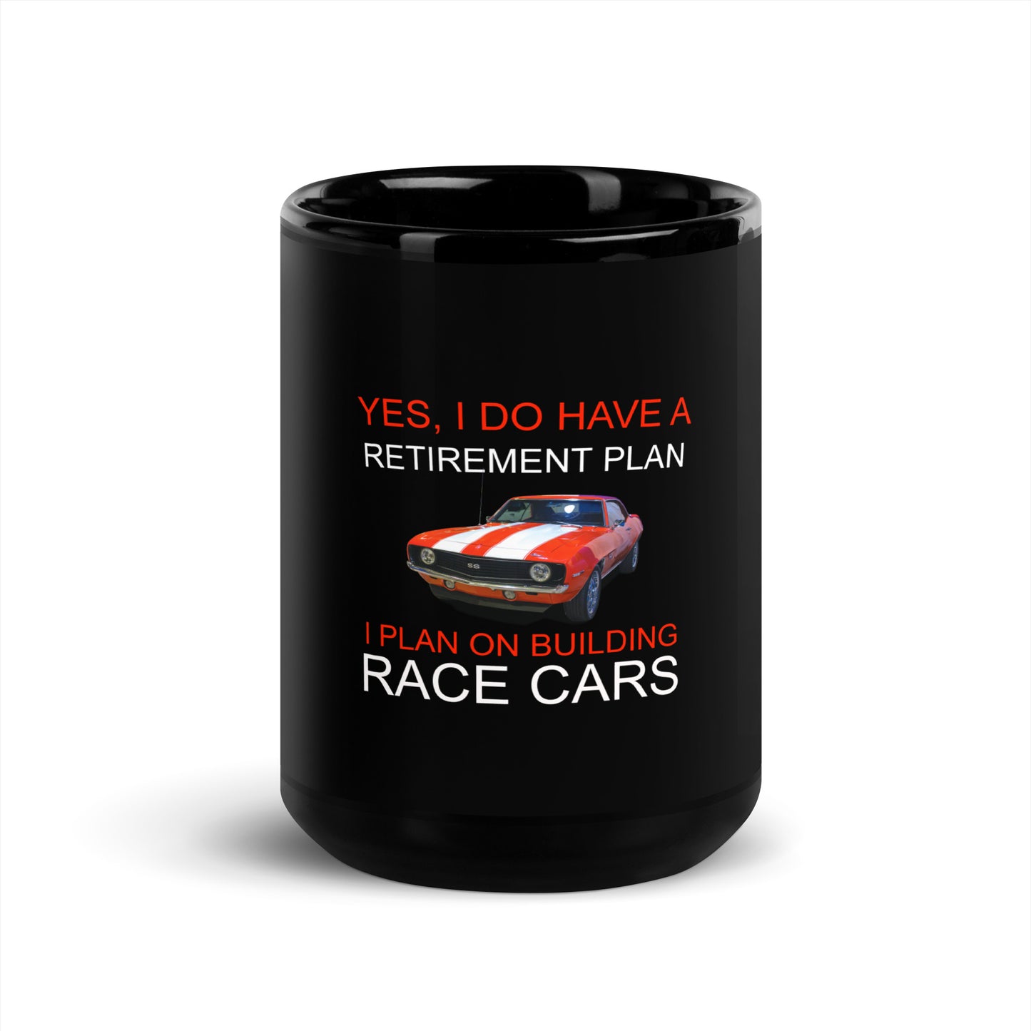 Building Race Car Black Glossy Mug