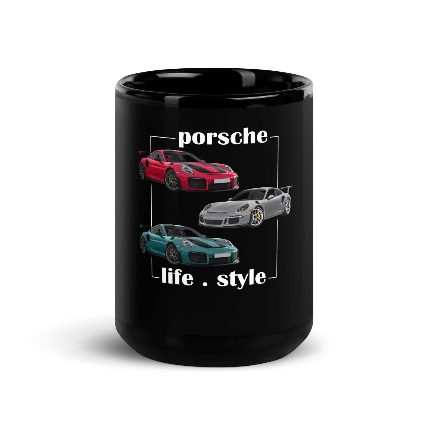 Porsche Black Glossy Mug