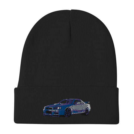 Nissan Skyline R34 Embroidered Beanie
