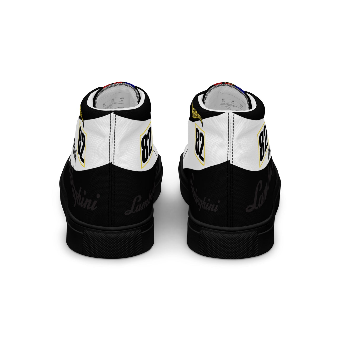 Lamborghini Race Car Men’s high top canvas shoes