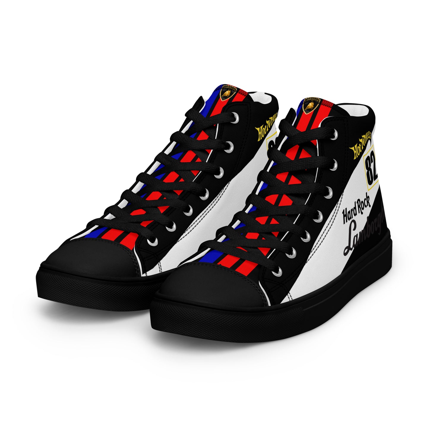 Lamborghini Race Car Men’s high top canvas shoes