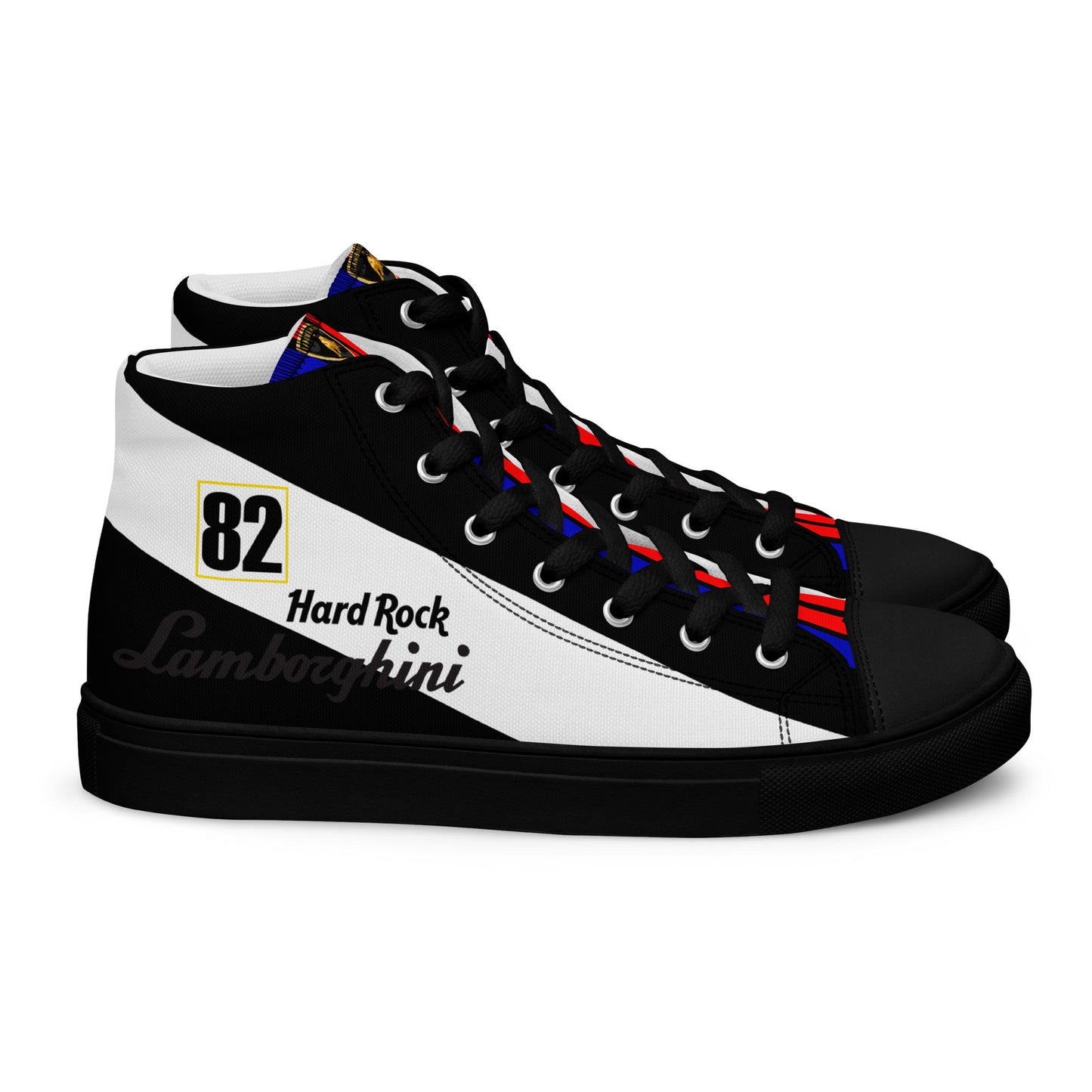 Lamborghini Race Car Men’s high top canvas shoes