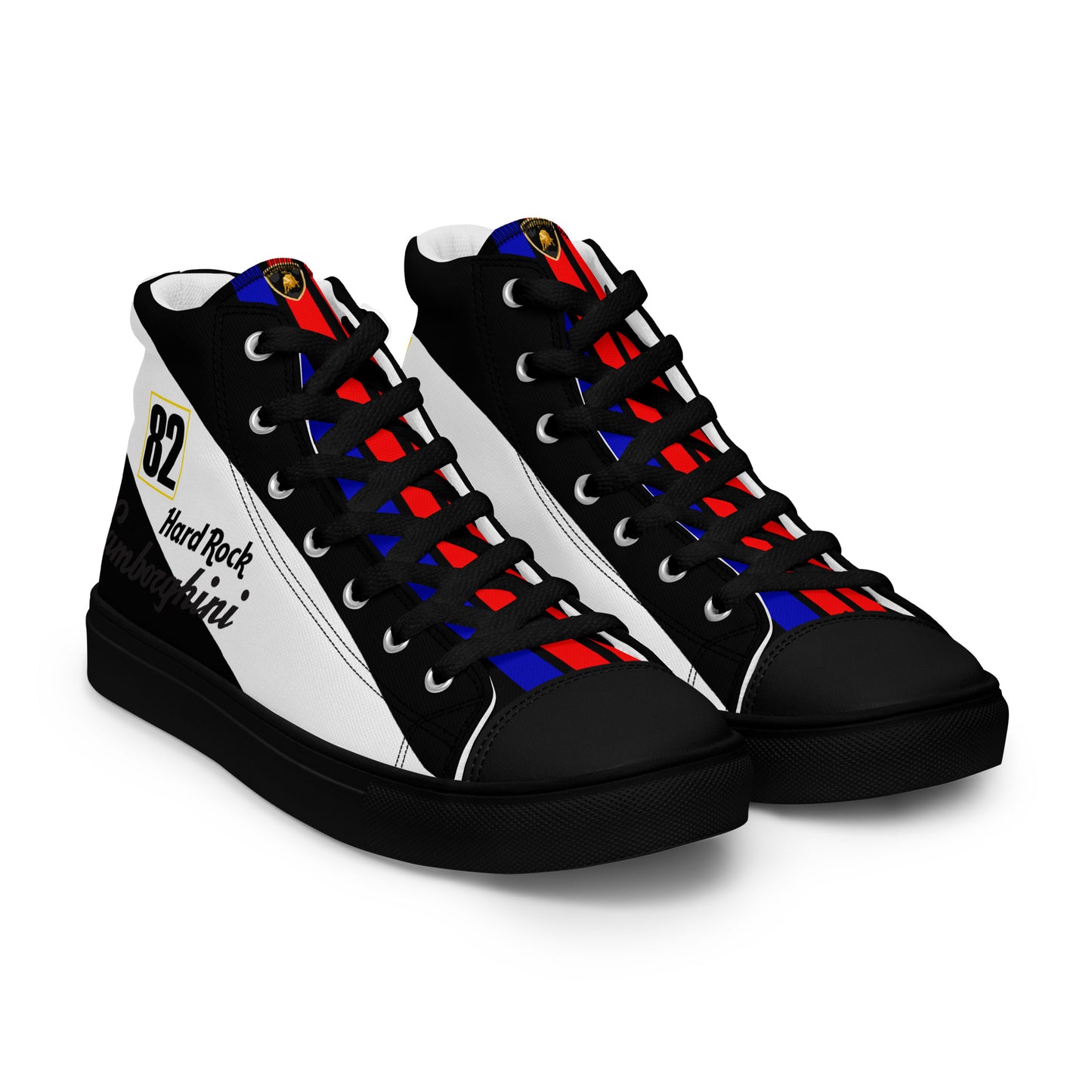 Lamborghini Race Car Men’s high top canvas shoes
