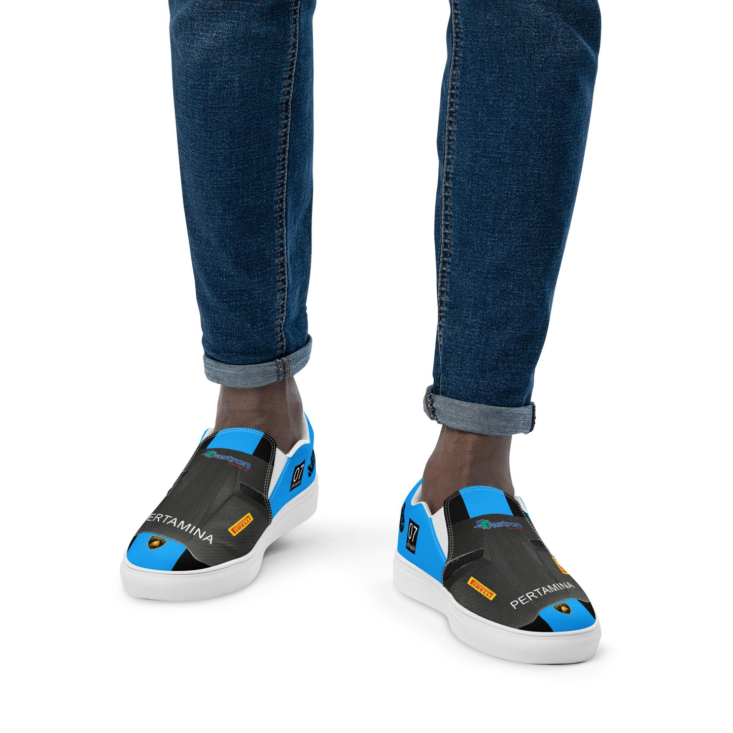 Lamborghini Race Car Men’s slip-on canvas shoes